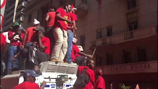UPDATE 1 - Protesters at Saftu march mock President Ramaphosa (gYM)