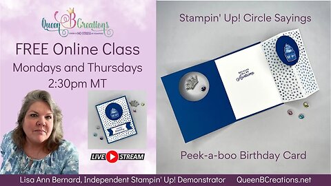👑 Stampin' Up! Circle Sayings Fun Fold Peek-A-Boo Birthday Card