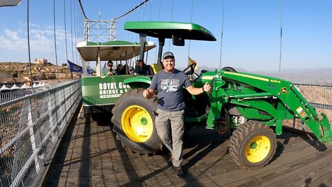 Tim Drives TRAM at Royal Gorge Bridge! Unique Tractor Usage! 200,000!! Thanks For Your Support!