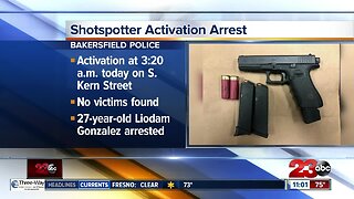 ShotSpottter activation leads to arrest of East Bakersfield man on weapons charges