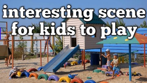 Kids playing at the playground.