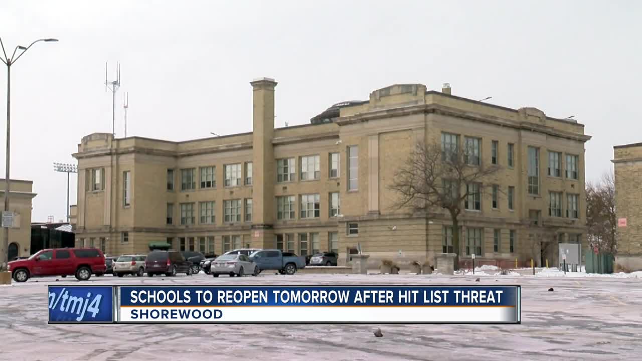 Shorewood Schools to reopen after Hit List