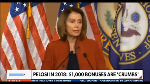 Nancy Pelosi $600 is significant while trumps $1000 in tax bonus is just crumbs