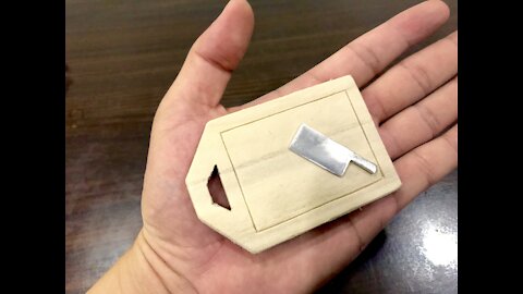 Miniature cleaver Knife with chopping board. (how to/DIY)