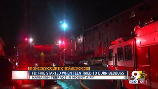 FD: Apartment fire started when teen tried to burn bedbugs