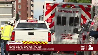 Gas leak causes building evacuations, street closures in downtown Baltimore