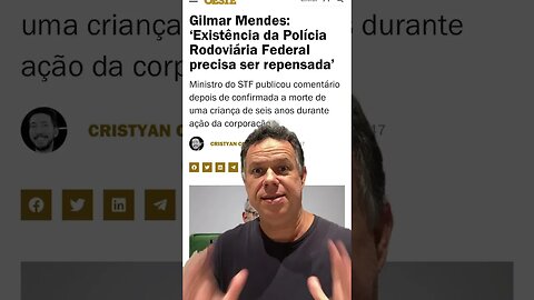 Ministro Gilmar Mendes: Existência da PRF precisa ser repensada #shortsvideo