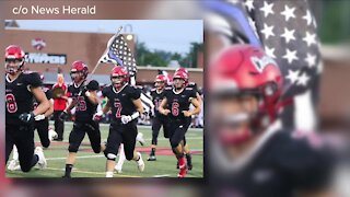 Chardon Local Schools bans 'thin blue line' flag after football player carries it on field