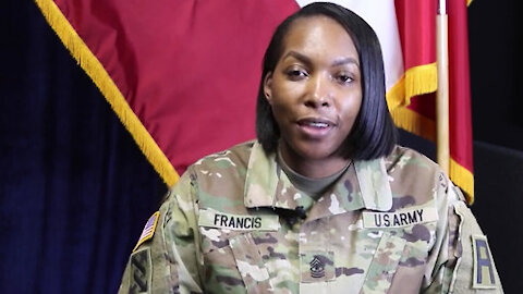 SGM Francis, of First Army, Gives an Interview for Womens' History Month