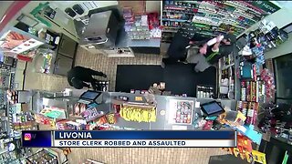 Livonia store clerk robbed and assaulted