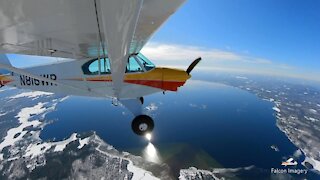 Great Winter Super Cub Flying to Auburn-Lewiston Maine