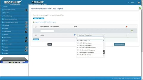 SecPoint Penetrator V52 Scan Profiles