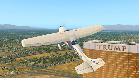 Airplane Cessna 172 Takes Off From The Road / X-Plane 11