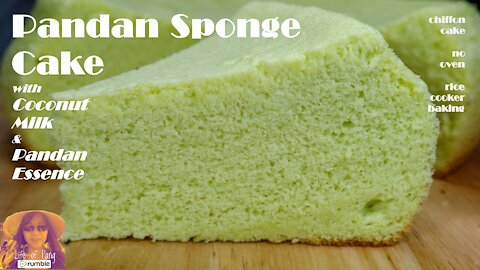 Pandan Sponge Cake With Coconut Milk and Pandan Essense | EASY RICE COOKER CAKE RECIPES