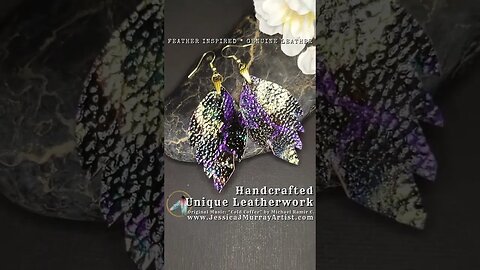 JEWELS OF THE NIGHT, 2 inch, leather feather earrings #handmade #genuineleather #handdyed