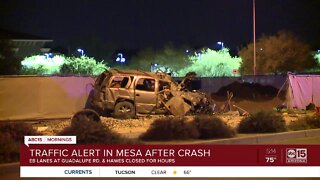 One hurt in rollover crash in Mesa