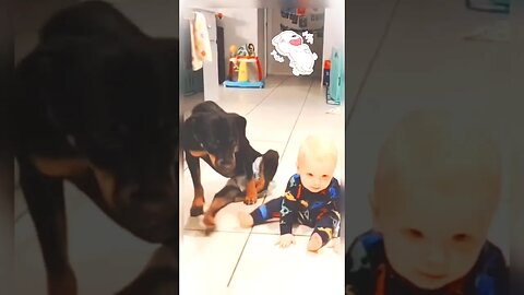 Cute Baby Playing With Dog ☺️ Compilation | Funny Baby And Pet #shortsfeed #pets #babydog