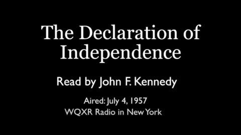 Senator John F. Kennedy Reading Declaration of Independence, 4 July 1957