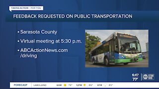 Sarasota County needs feedback on upgrades to public transportation