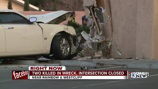 2 cars collide, 1 crashes into building in fatal wreck