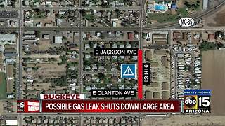Gas leak shuts down area in Buckeye