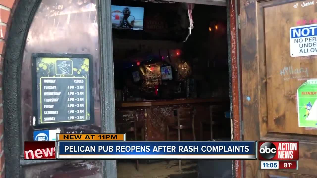 Pelican Pub reopens after briefly closing due to rash complaints