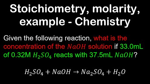 Stoichiometry, molarity, solutions, example - Chemistry