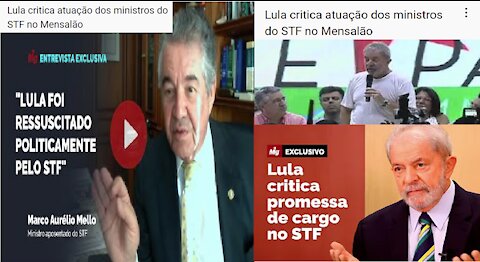 Mensalão: Lula critica atuação dos ministros do STF | STF estão "acovardados" | Tribuna do Brasil