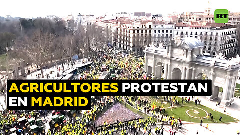 Una gran tractorada toma Madrid por el sector agroganadero en España