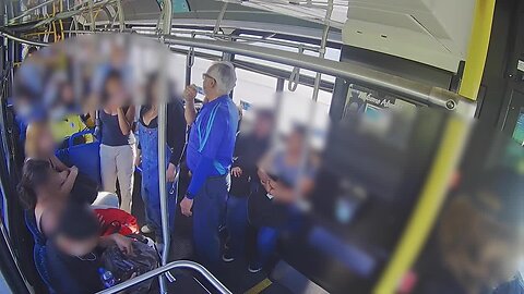 Inside view from NCTD bus camera: Driver talks to student before fight