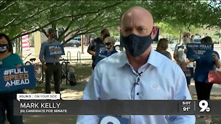 Senate candidate Mark Kelly drops off early ballot at Pima County Recorder's Office