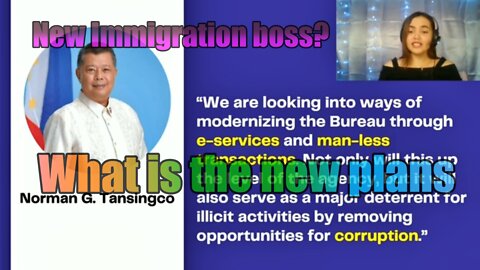 new commissioner of bureau of immigration philippines. What is his plan