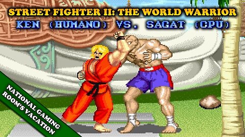 Vencendo Sagat no Street Fighter II: The World Warrior de fliperama com o Ken [Vacation 3]