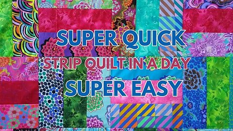 SUPER QUICK Strip Quilt In A Day SUPER EASY #precuts #quilting #scrappy #bohostyledecor