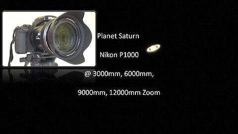 Planet Saturn with Nikon P1000 @ 3000mm, 6000, 9000, 12000mm Zoom