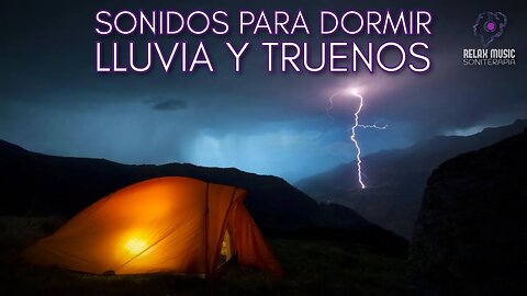 Sueño profundo al instante en la noche lluviosa | Fuertes lluvias en la carpa y fuertes truenos