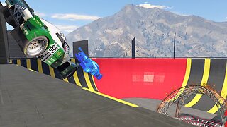 MEGA WALLRIDE HALFPIPE RACE - GTA 5 FUNNY MOMENTS