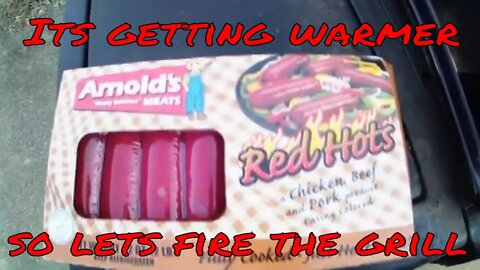 What's cooking with the Bear. Grilling up some Arnold's Red Hots.#grilling #Arnold'sredhots #cooking