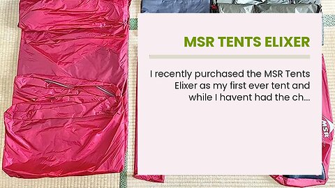 MSR Tents Elixer