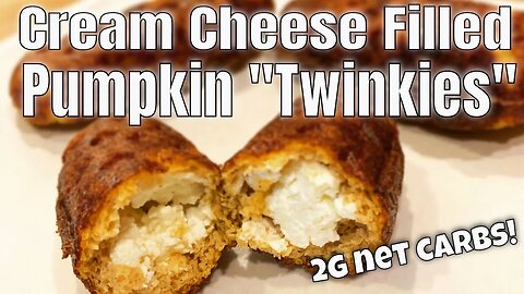 Pumpkin Cream Cheese Filled Keto "Twinkie" - only 2g net carbs!