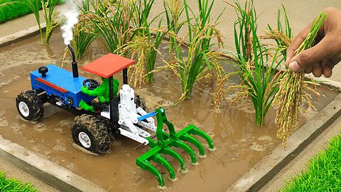 Homemade made diy tractor making modern agricuture plough for paddy farming