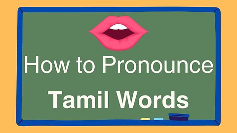 Rule to Pronouncing Tamil Words