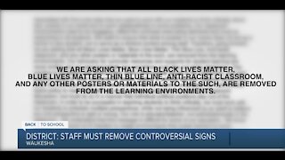 Local district cracks down on controversial signage in the classroom