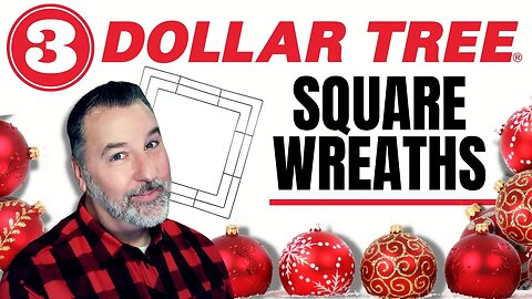 Dollar Tree Square Wreath Frames for Christmas - Easy Wreath DIY - #christmaswreath