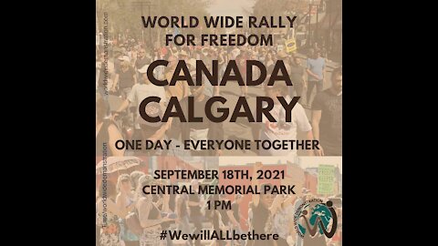 Join us at the Rally for Freedom in Calgary on Saturday!