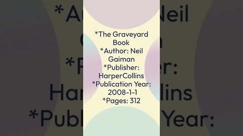 Book Review - The Graveyard Book by Neil Gaiman #shorts