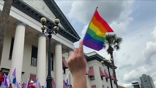 LGBTQ community protests new bills at the Florida capitol