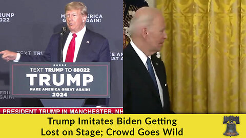 Trump Imitates Biden Getting Lost on Stage; Crowd Goes Wild