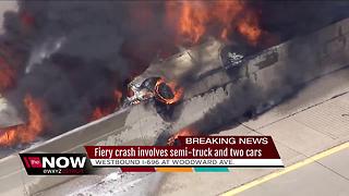 2 lanes of WB I-696 at Woodward open after fire