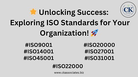 🌟 Unlocking Success: Exploring ISO Standards for Your Organization! 🚀